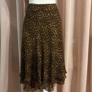 Y2k Leopard Print Midi Skirt